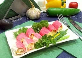 Рецепт фаршировані крабові палички сиром і помідором (палички) Рецепт фаршировані крабові палички сиром і помідором