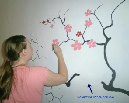 Розпис стіни акрилом