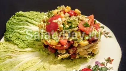 Салат з пекінською капустою і кукурудзою - просте і легке блюдо рецепт з фото і відео (легке) Салат з пекінською капустою і кукурудзою - просте і легке блюдо рецепт з фото і відео