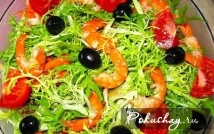 Салат з креветками і помідорами чері - рецепт з фото (використовувати) Салат з креветками і помідорами чері - рецепт з фото