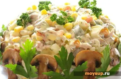 Салат з курки, грибів і яєць «осінній» (курки) Салат з курки, грибів і яєць «осінній»