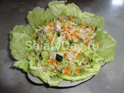 Салат з пекінською капустою і кукурудзою - просте і легке блюдо рецепт з фото і відео (кукурудза капуста пекінська салат) Салат з пекінською капустою і кукурудзою - просте і легке блюдо рецепт з фото і відео