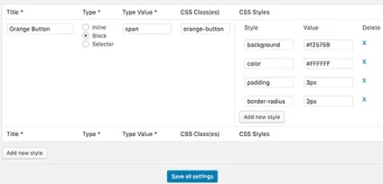 Стилі в редакторі wordpress