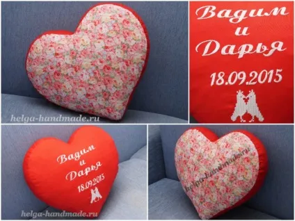 Серце-подушка з індивідуальної вишивкою своїми руками (своїми) Серце-подушка з індивідуальної вишивкою своїми руками