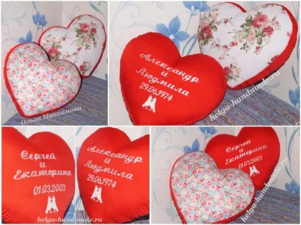 Серце-подушка з індивідуальної вишивкою своїми руками (руками) Серце-подушка з індивідуальної вишивкою своїми руками