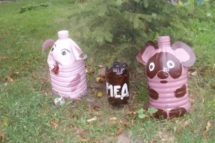 Смішний ведмідь з пластикових пляшок (ведмідь) Смішний ведмідь з пластикових пляшок