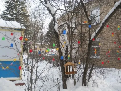 Снігові фігури на нашій ділянці