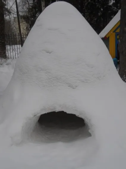 Снігові фігури на нашій ділянці
