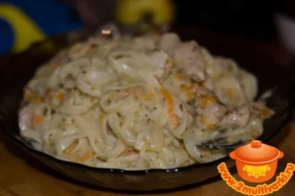 Спагеті з куркою в мультиварці - фото рецепт приготування (куркою) Спагеті з куркою в мультиварці - фото рецепт приготування