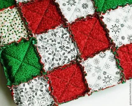 Створюємо клаптевий плед «новорічний» в техніці rag quilt - ярмарок майстрів - ручна робота, handmade
