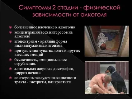Стадії алкоголізму і їх ознаки (чергової дози спиртного) Стадії алкоголізму і їх ознаки