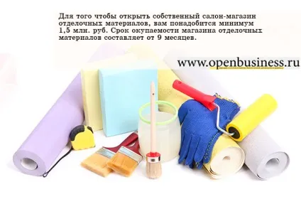 Свій бізнес як відкрити магазин оздоблювальних матеріалів (свій магазин оздоблювальних матеріалів) Свій бізнес як відкрити магазин оздоблювальних матеріалів