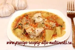 Тушкована курка в мультиварці