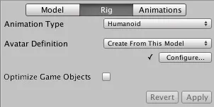 Unity - керівництво настройка аватара