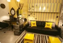 Жовті шпалери фото в інтер'єрі, золотисті для стін, якого кольору меблі підійде, світлі (жовті) Жовті шпалери фото в інтер'єрі, золотисті для стін, якого кольору меблі підійде, світлі