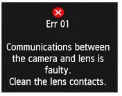 Err 01 на дзеркальних фотоапаратах canon eos, опис проблеми та загальні рекомендації по (несправності) Err 01 на дзеркальних фотоапаратах canon eos, опис проблеми та загальні рекомендації по