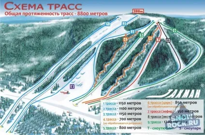 Гірськолижний курорт - Такман - Чусовой - карта бази і фото (фото) Гірськолижний курорт - Такман - Чусовой - карта бази і фото