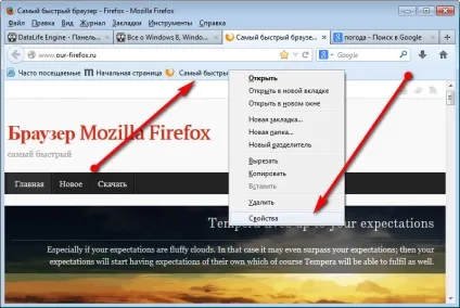 Панель закладок firefox