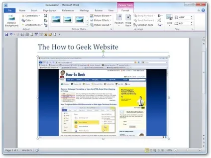 Як робити знімки екрану (скріншоти) в word 2010