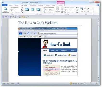 Як робити знімки екрану (скріншоти) в word 2010