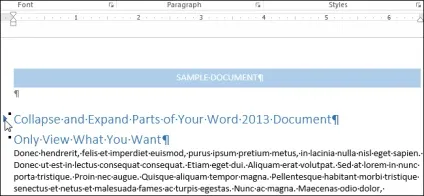 Як в word згортати і розгортати розділи документа (розгортати) Як в word згортати і розгортати розділи документа