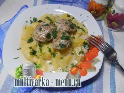 Картопля в мультиварці з фрикадельками, картопля в мультиварці (мультиварці) Картопля в мультиварці з фрикадельками, картопля в мультиварці
