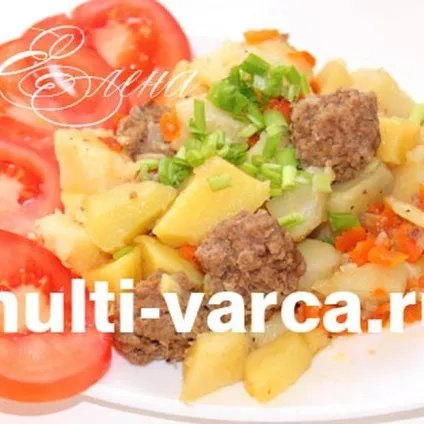 Картопля, тушкований з фрикадельками в мультиварці (мультиварці) Картопля, тушкований з фрикадельками в мультиварці