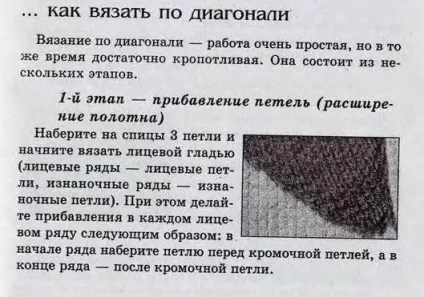 Косе в'язання спицями