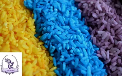 Матеріали для дитячої творчості як пофарбувати рис та інші крупи харчовими барвниками - diy мами