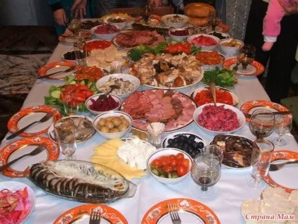Меню на весілля будинку на 10, 15, 30 або 20 осіб, рецепти на перший і другий день