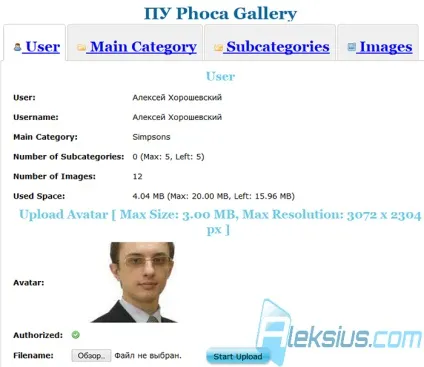 Налагодження та теми phoca gallery