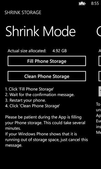 Очистити пам'ять windows phone - shrink storage (windows) Очистити пам'ять windows phone - shrink storage