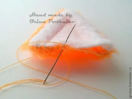 Перчаточная лялька лисиця - ярмарок майстрів - ручна робота, handmade (сколюємо шпильками прошиває) Перчаточная лялька лисиця - ярмарок майстрів - ручна робота, handmade