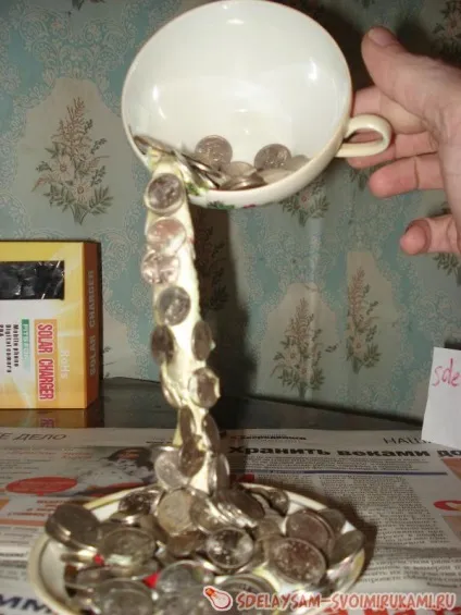 Ширяюча чашка - грошовий водоспад, майстер-клас своїми руками (летить) Ширяюча чашка - грошовий водоспад, майстер-клас своїми руками