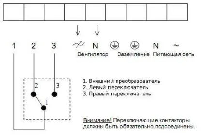 Підключення регулятора швидкості вентилятора (регулятора) Підключення регулятора швидкості вентилятора