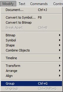 Розбиття і групування об'єктів у flash cs6 (Виберіть Modify & gt; Break) Розбиття і групування об'єктів у flash cs6