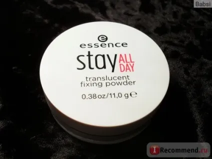 Розсипчаста пудра essence stay all day translucent fixing powder - «біла пилок, що рятує (stay) Розсипчаста пудра essence stay all day translucent fixing powder - «біла пилок, що рятує