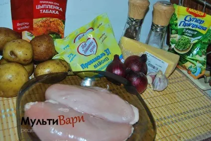 Рецепт курка запечена з картоплею в мультиварці (запечений молода картопля з куркою) Рецепт курка запечена з картоплею в мультиварці