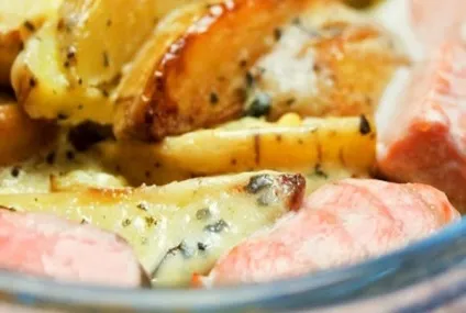 Риба по-французьки в духовці з картоплею, з помідорами (помідорами) Риба по-французьки в духовці з картоплею, з помідорами