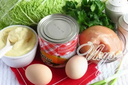 Салат з пекінської капусти з куркою і кукурудзою - рецепт з фото (капусти) Салат з пекінської капусти з куркою і кукурудзою - рецепт з фото
