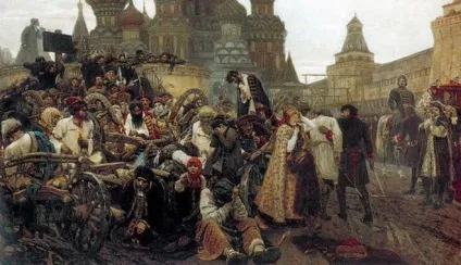У чому полягає сенс картини - ранок стрілецької страти (стрілецької) У чому полягає сенс картини - ранок стрілецької страти