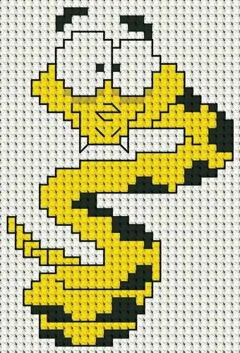 Схеми для вишивки хрестом змії (викрійки) Схеми для вишивки хрестом змії