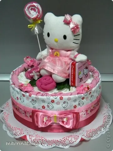 Торт з памперсів - hello kitty - майстер клас