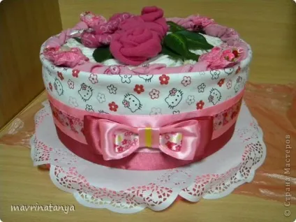 Торт з памперсів - hello kitty - майстер клас