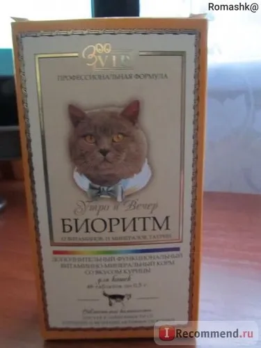 Вітаміни біоритм для кішок, рудий кіт