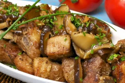 Смажене м'ясо з грибами на сковороді фото і рецепти, як посмажити м'ясо з грибами (грибами) Смажене м'ясо з грибами на сковороді фото і рецепти, як посмажити м'ясо з грибами