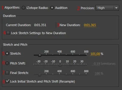 Adobe audition stretch and pitch (process)