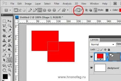 Add, subtract, intersect і exlude в фотошопі