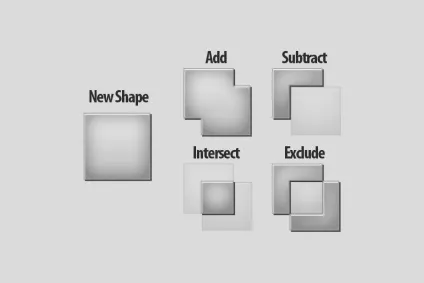 Add, subtract, intersect і exlude в фотошопі