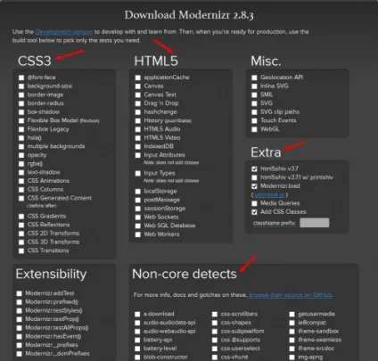 Бібліотека js modernizr - використання і сфера застосування (сфера) Бібліотека js modernizr - використання і сфера застосування